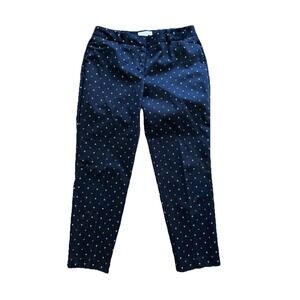 Liz Claiborne Emma Pants Women's Size 8 Blue White Polka Dot Cute